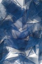 Texture, background, pattern. Blue ribbon in a small grid. Wide Royalty Free Stock Photo