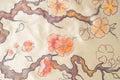 Texture, background, pattern. Chinese silk, Ekibana is painted o Royalty Free Stock Photo