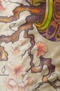 Texture, background, pattern. Chinese silk, Ekibana is painted o Royalty Free Stock Photo