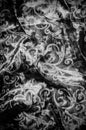 Texture, background, pattern. cloth silk black white. Look at th Royalty Free Stock Photo