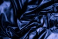 Texture, background, pattern. Dark blue silk fabric. Designer So Royalty Free Stock Photo