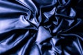 Texture, background, pattern. Dark blue silk fabric. Designer So Royalty Free Stock Photo