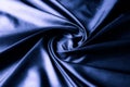 Texture, background, pattern. Dark blue silk fabric. Designer So Royalty Free Stock Photo