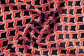 Texture, background, pattern. Fabric drawing of a diamond diamond red on a black background Royalty Free Stock Photo