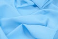 Texture, background, pattern. Fabric silk blue. 100% pure silk D