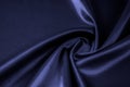 Texture, background, pattern. Fabric silk color cobalt, smalt, b Royalty Free Stock Photo