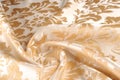 Texture, background, pattern. Fabric Upholstery Damask is a reversible figured fabric of silk, wool, linen, cotton, or synthetic Royalty Free Stock Photo