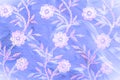 Texture, background, pattern. Pink lace decorated with flowers o