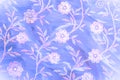 Texture, background, pattern. Pink lace decorated with flowers o