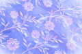 Texture, background, pattern. Pink lace decorated with flowers o