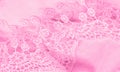 Texture, background, pattern, postcard, silk fabric, female amaranth pink scarf with lace wrappers. Use these fancy images to Royalty Free Stock Photo