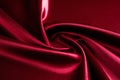 Texture, background, pattern. Red silk fabric.This satin fabric Royalty Free Stock Photo