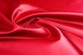 Texture, background, pattern. Red silk fabric.This satin fabric Royalty Free Stock Photo