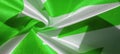 Texture, background, pattern, silk green and white crepe breath. Labyrinth Cube Geometric Fabric with a print. The best solution Royalty Free Stock Photo