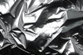 Texture, background. Silver crumpled foil. AI generative
