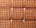 texture, background of square chocolate cookies Royalty Free Stock Photo