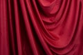 Texture, background, template. Silk fabric. Red silk drapery and upholstery fabric. Solid fabrics for backdrop, drapes, flags