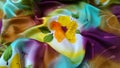 Multicolored, floral silk fabric. Luxurious flowers, amazing color scheme.