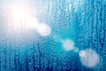 Texture background wet drops of water dew on misted glass Royalty Free Stock Photo