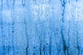 Texture background wet drops of water dew on misted glass Royalty Free Stock Photo