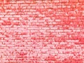 Texture of a beautiful unique unusual pink tender old cracked brick wall of rectangular bricks with seams painted with pink old Royalty Free Stock Photo