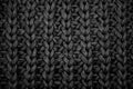 Texture of a black knitted sweater close up, dark knitted wool Royalty Free Stock Photo
