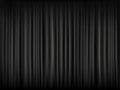 Texture of blank black curtain. Dark fabric pattern