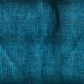 Texture of blue burlap fabric
