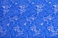 Texture of blue chinese silk