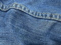 texture of blue denim jeans with seams Royalty Free Stock Photo