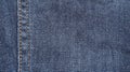 Texture of blue jeans with seams, Detail cloth of denim for pattern and background Royalty Free Stock Photo