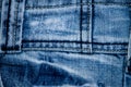 Texture of blue jeans textile close up Royalty Free Stock Photo
