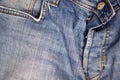 Texture of blue jeans textile close up Royalty Free Stock Photo