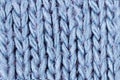 Texture of blue knitted woolen fabric close up Royalty Free Stock Photo