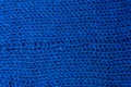 Texture of blue large fabric for knitting on the whole frame