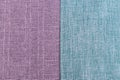 Details of a texture of a blue and purple striped fabric, tablecloth texture, fabrics made by natural dyeing process. Royalty Free Stock Photo