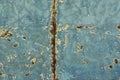 Texture of blue wall with rust Royalty Free Stock Photo
