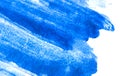 Texture of blue watercolor paint on white paper. Watercolour background. Royalty Free Stock Photo