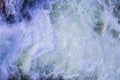 Texture of boiling water, waterfall, mountain river, boiling streams with foam Royalty Free Stock Photo