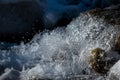 Texture of boiling water, waterfall, mountain river, Royalty Free Stock Photo