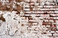 Weathered texture of stained old dark white and orange brick wall background Royalty Free Stock Photo
