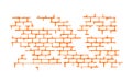 Texture brick wall isolated on white background. Orange seam pattern. Flat mockup for design decor. Vector illustration Royalty Free Stock Photo