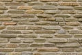 texture of bricks on the wall in the form of wild stone Background. Beige and brown tones with shadows and deep texture. Facing Royalty Free Stock Photo