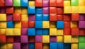 Texture of bright multi-colored building blocks