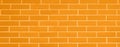 Texture of bright orange brick wall as background, banner design Royalty Free Stock Photo