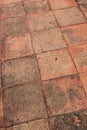 Texture of brown brick on walk way Royalty Free Stock Photo
