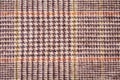 Texture brown plaid wool fabric closeup Royalty Free Stock Photo