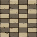 Texture of brown stone tiles, seamless background stone wall. Vector illustration for user interface of the game element Royalty Free Stock Photo