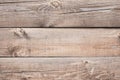 Texture of brown wooden boards, logs with knots. Retro wood fence, desk surface. Natural color. Weathered timber background. Old Royalty Free Stock Photo