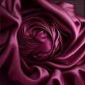 Texture of burgundy dark red silk folded in shape of beautiful rose flower close up, Royalty Free Stock Photo